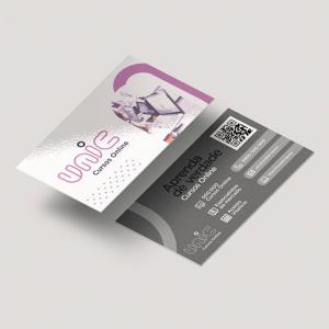 Cartão de visita 4x1 Couché Brilho Couchê 250gr 9x5cm 4x1 colorido frente e preto e branco verso Verniz total frente Corte Reto 