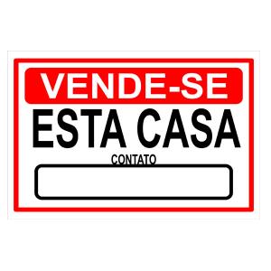 PLACA DE VENDE-SE 30x40cm PS 2mm 30x40 cm 4X0 ADESIVADA CORTE RETO 